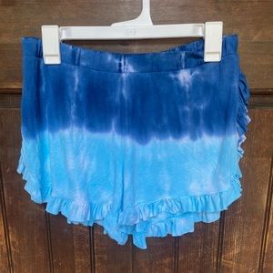 Erge brand Blue Tie Dye Scalloped Shorts, Size 16, NWT